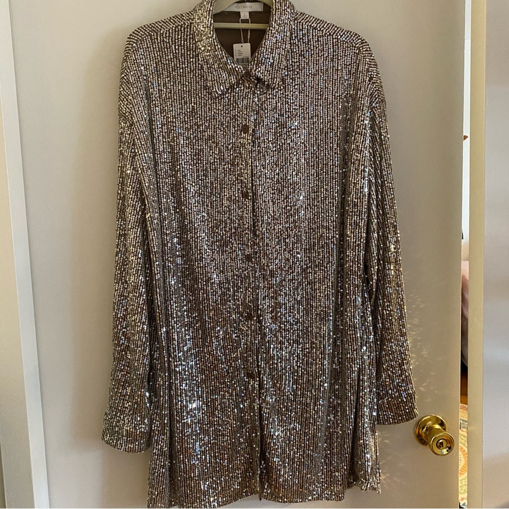 NWT Sparkling Sequin multi wearable as dress or long top.